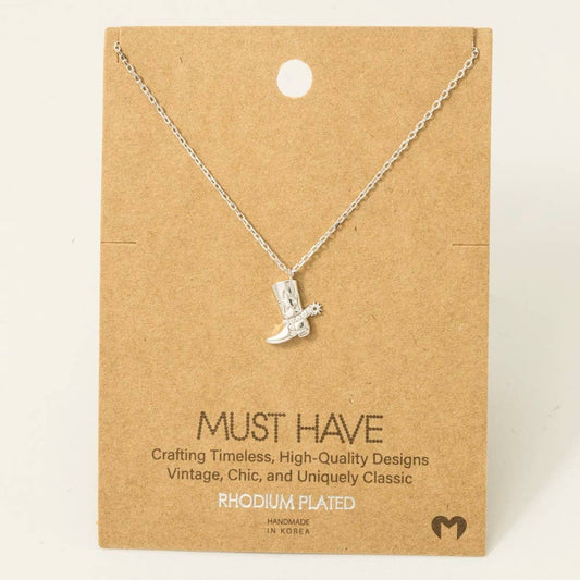 Fame - Ketting met hanger cowboylaarzen goud/zilver