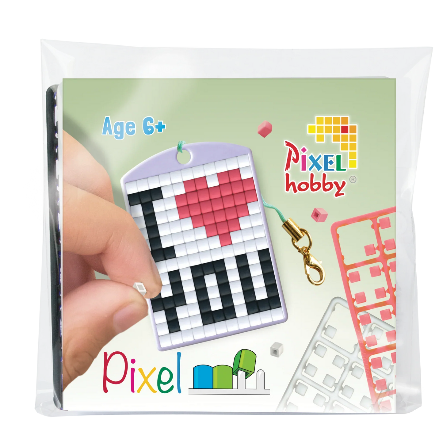 PixelHobby - Pixel Classic Medaillon sleutelhanger Paard/ Hond/ Eenhoorn/ Love