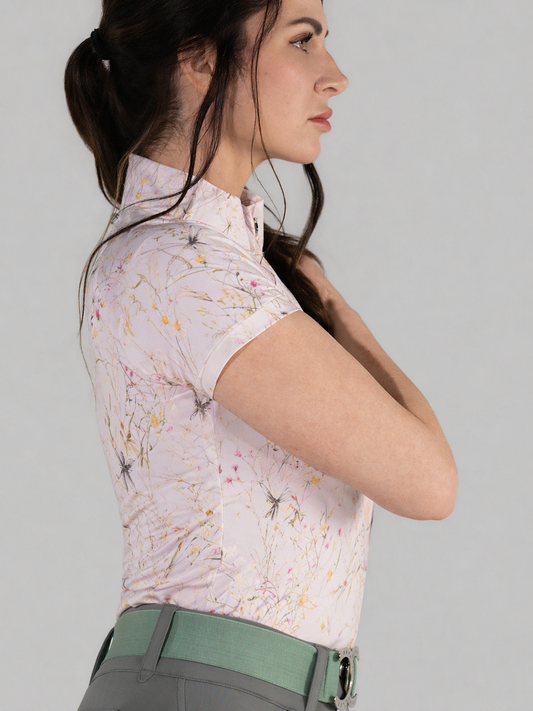 Dapplebay - Dragonfly Meadow Pink 1/4 Rits SS Rijshirt