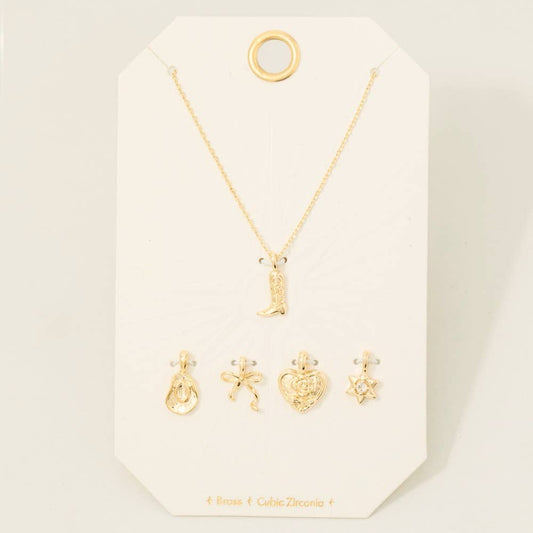 Fame - Westerse Cowboylaarzen ketting met verwisselbare hangers