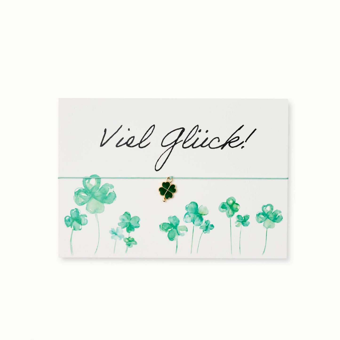 ByVivi - Armband met kaart: Viel Glück! geluk Klaver