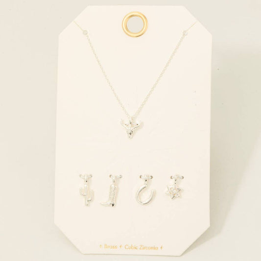 Fame - Westerse Stierenkop ketting met verwisselbare hangers