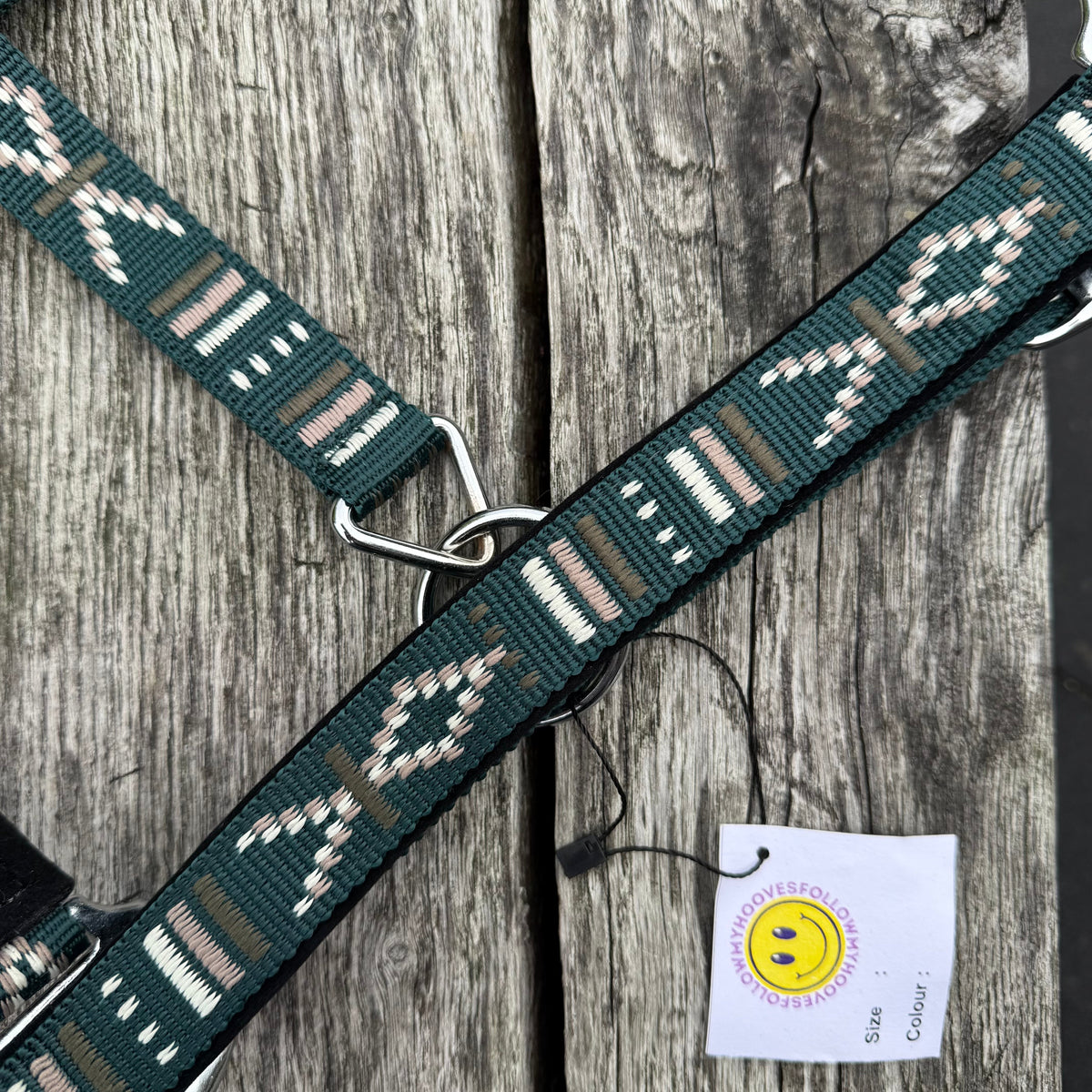 FMH - Geborduurd nylon halster met padding ‘Nomad Spirit Ranger’