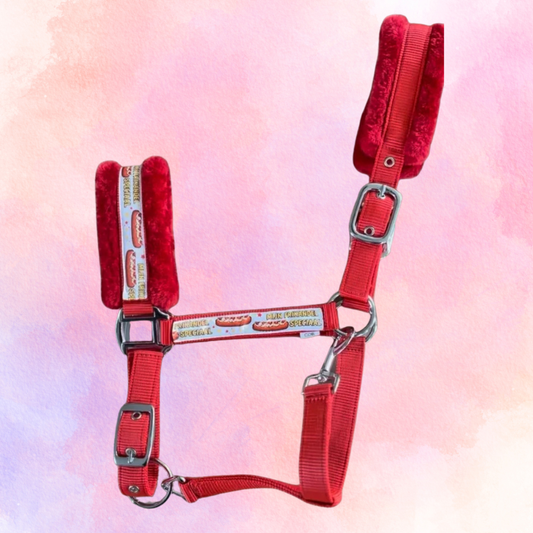 Happy Halsters - Zwart of rood Frikandel halster (bont)