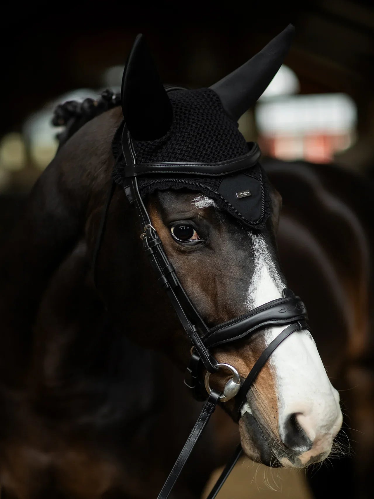 Equestrian Stockholm - Core Collection - Black Silver Padded Ear Bonnet oornetje