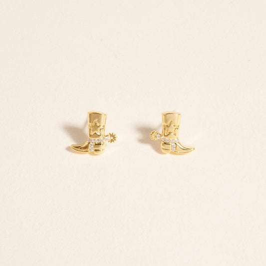 Designature - Goud Gedompelde Cowgirl Westernlaarzen Oorbellen