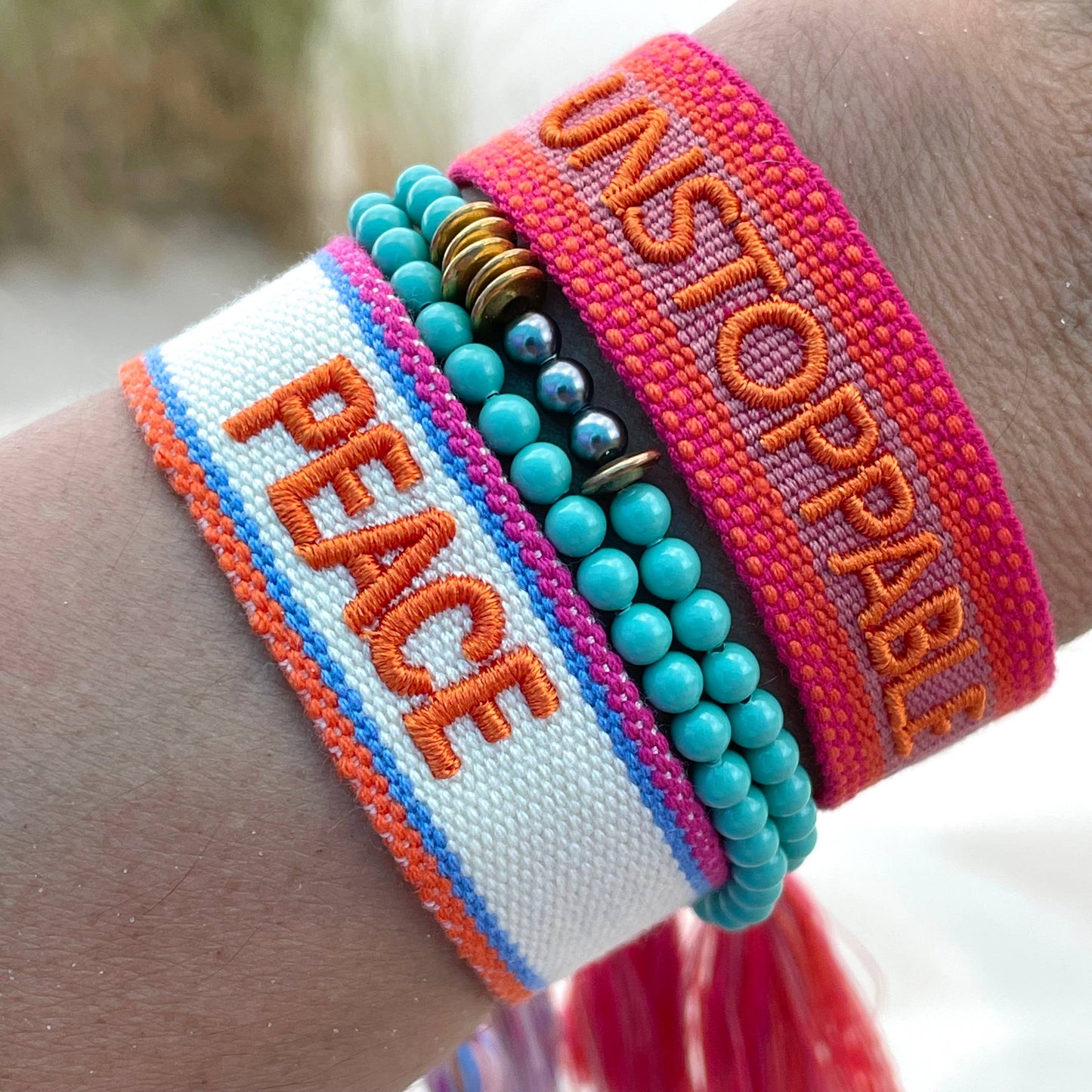 Parsley & pepper - Unstoppable armband roze/ oranje
