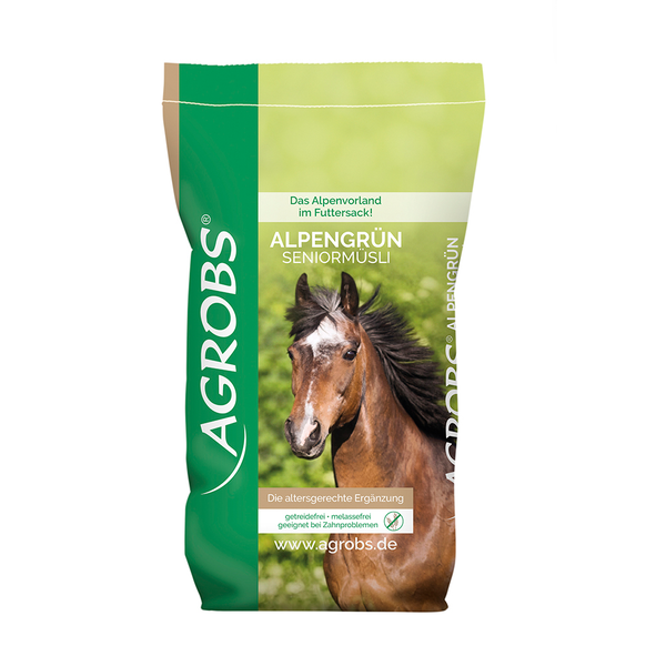 Licht verteerbaar muesli-voer speciaal voor oudere paarden met aangepaste voedingsbehoefte