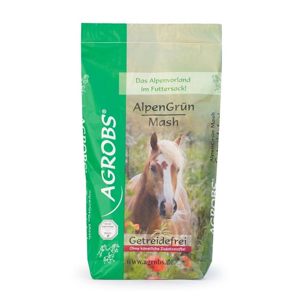 AlpenGrün Mash van Agrobs, voedzame en licht verteerbare mash voor paarden met alpine kruiden en vezels