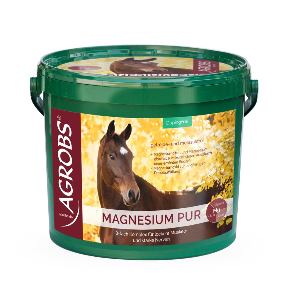 AGROBS Magnesium PUR korrelvormig supplement voor paarden ter ondersteuning van spieren, zenuwen en ontspanning