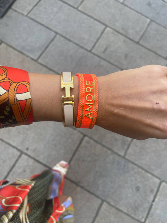 Parsley & pepper - Amore armband oranje/ goud