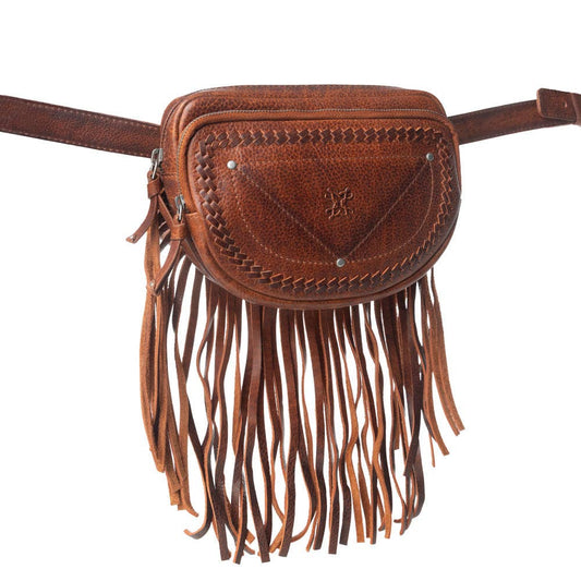 Myra Bag - Zidana Stormy Trails Fringed gelooid leren western heuptas