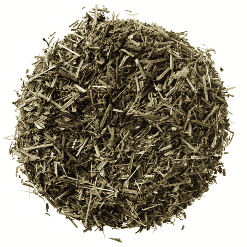 Detailfoto van gedroogd kleefkruid Galium aparine voor paardenvoeding