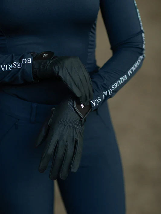 Equestrian Stockholm - Core Collection - Black Edition Riding Gloves Motion paardrijhandschoenen