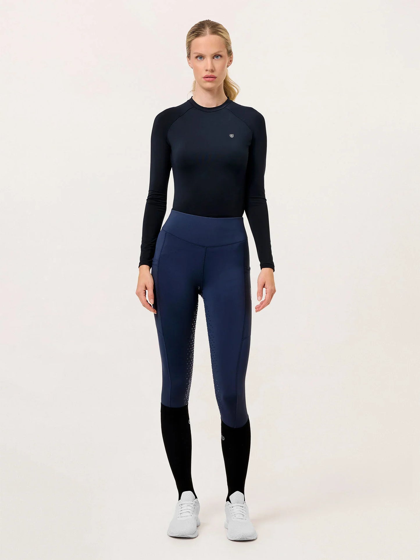 Equestrian Stockholm - Core Collection - All Navy Riding Tights Movement rijlegging (full-seat)