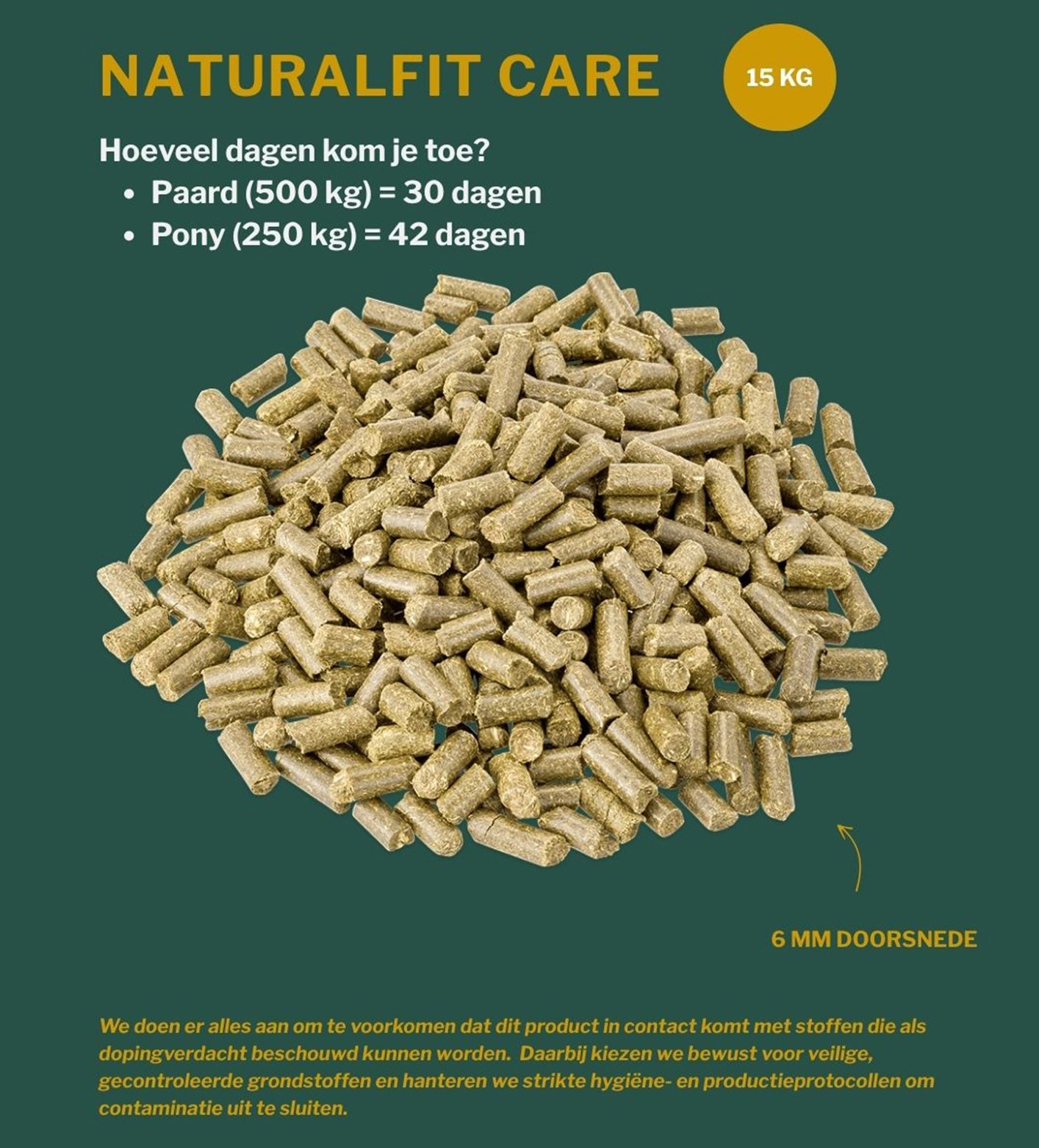 Metazoa NaturalFit Care met timothee als vezelrijke aanvulling voor een gezonde spijsvertering bij paarden