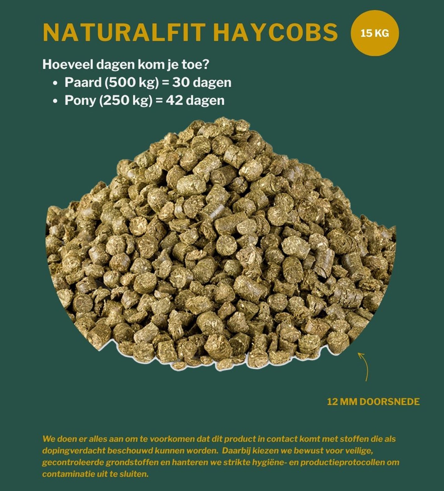 Metazoa NaturalFit Haycobs met timothee als stofvrije ruwvoeraanvulling voor paarden