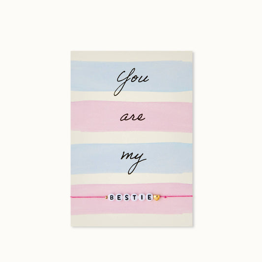 ByVivi - Armband met kaart: You are my bestie