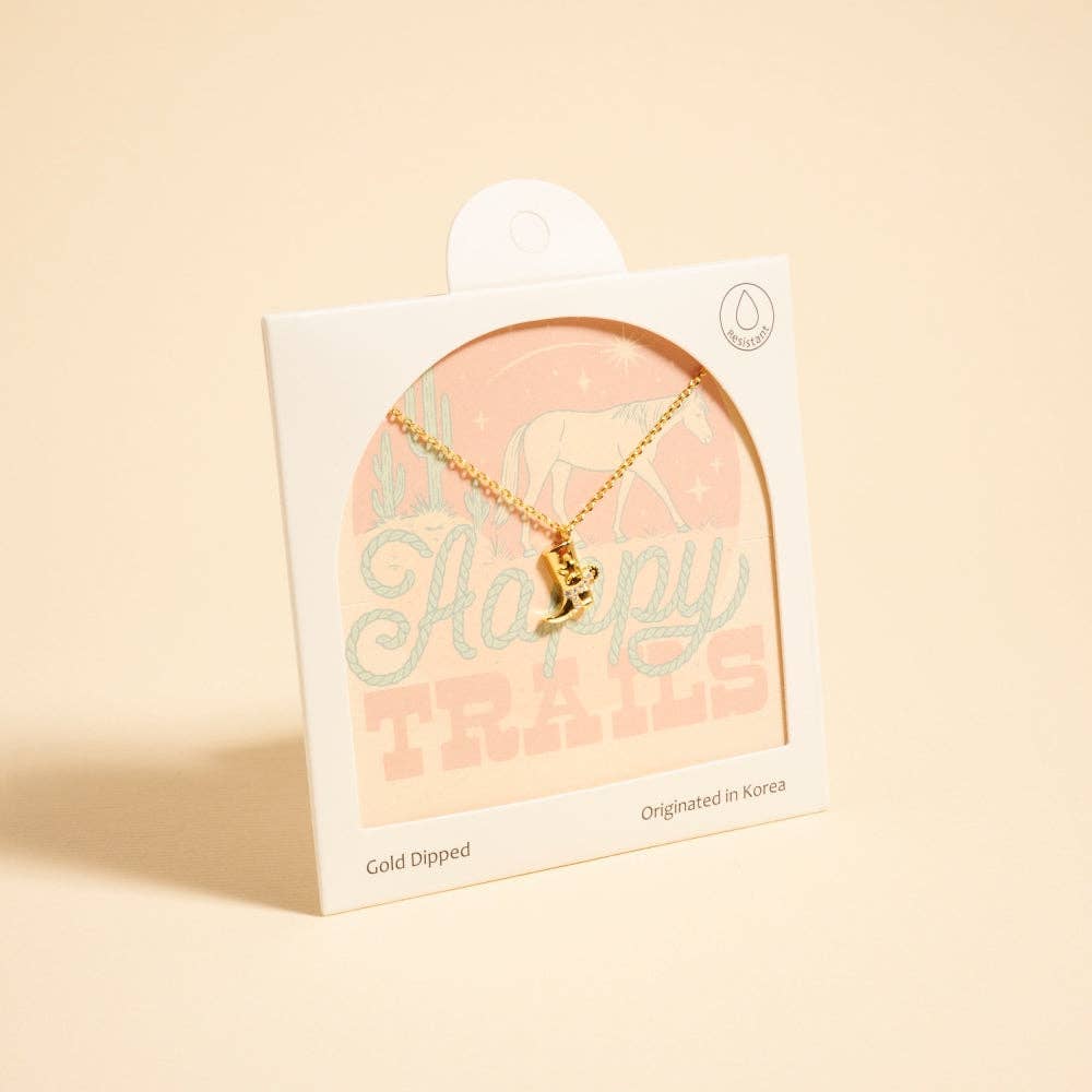 Designature - Goud Vergulde Cowgirl Westernlaarzen Ketting