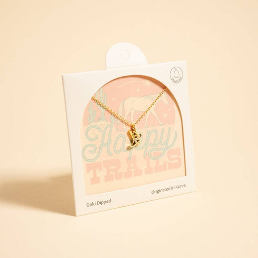 Designature - Goud Vergulde Cowgirl Westernlaarzen Ketting