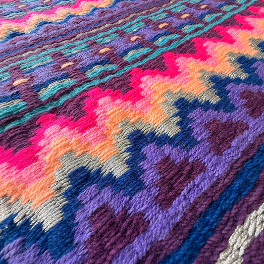 SB001 - Western oversized showblanket A - Paars, roze, perzik, blauw, zilver