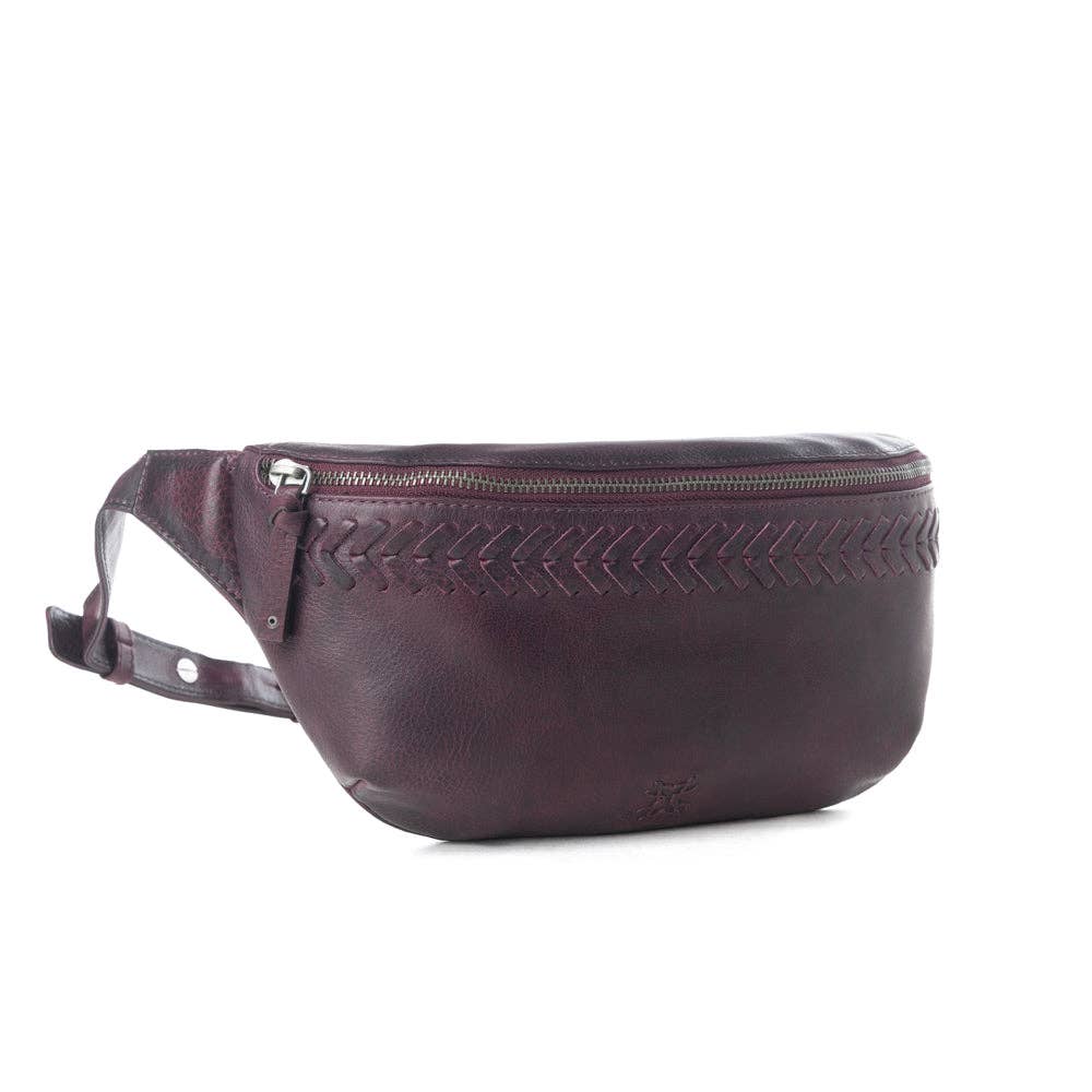 Myra Bag - Zidana Amarillo gelooide leren heuptas Wildrose Plum