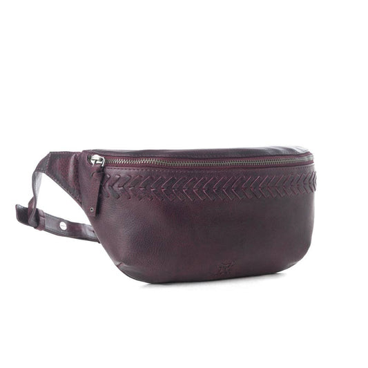 Myra Bag - Zidana Amarillo gelooide leren heuptas Wildrose Plum