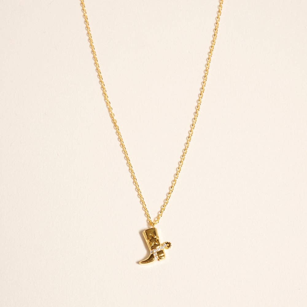 Designature - Goud Vergulde Cowgirl Westernlaarzen Ketting