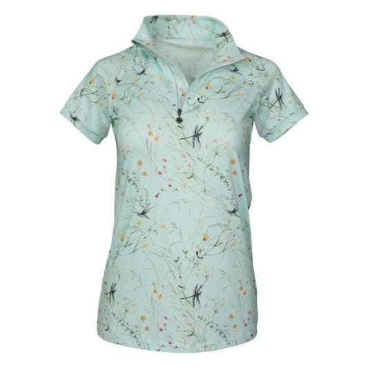 Dapplebay - Dragonfly Meadow Green zip rijshirt korte mouw