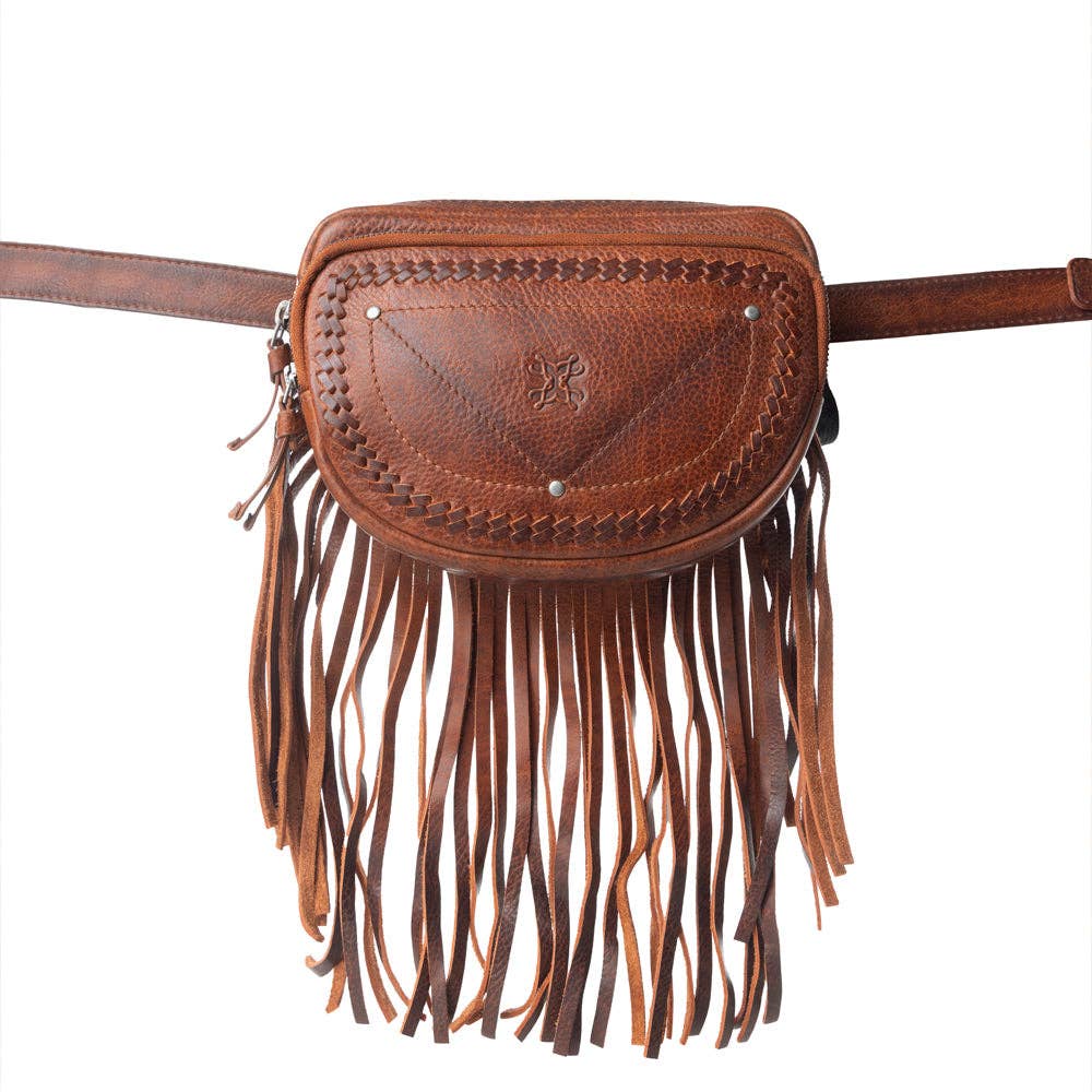 Myra Bag - Zidana Stormy Trails Fringed gelooid leren western heuptas