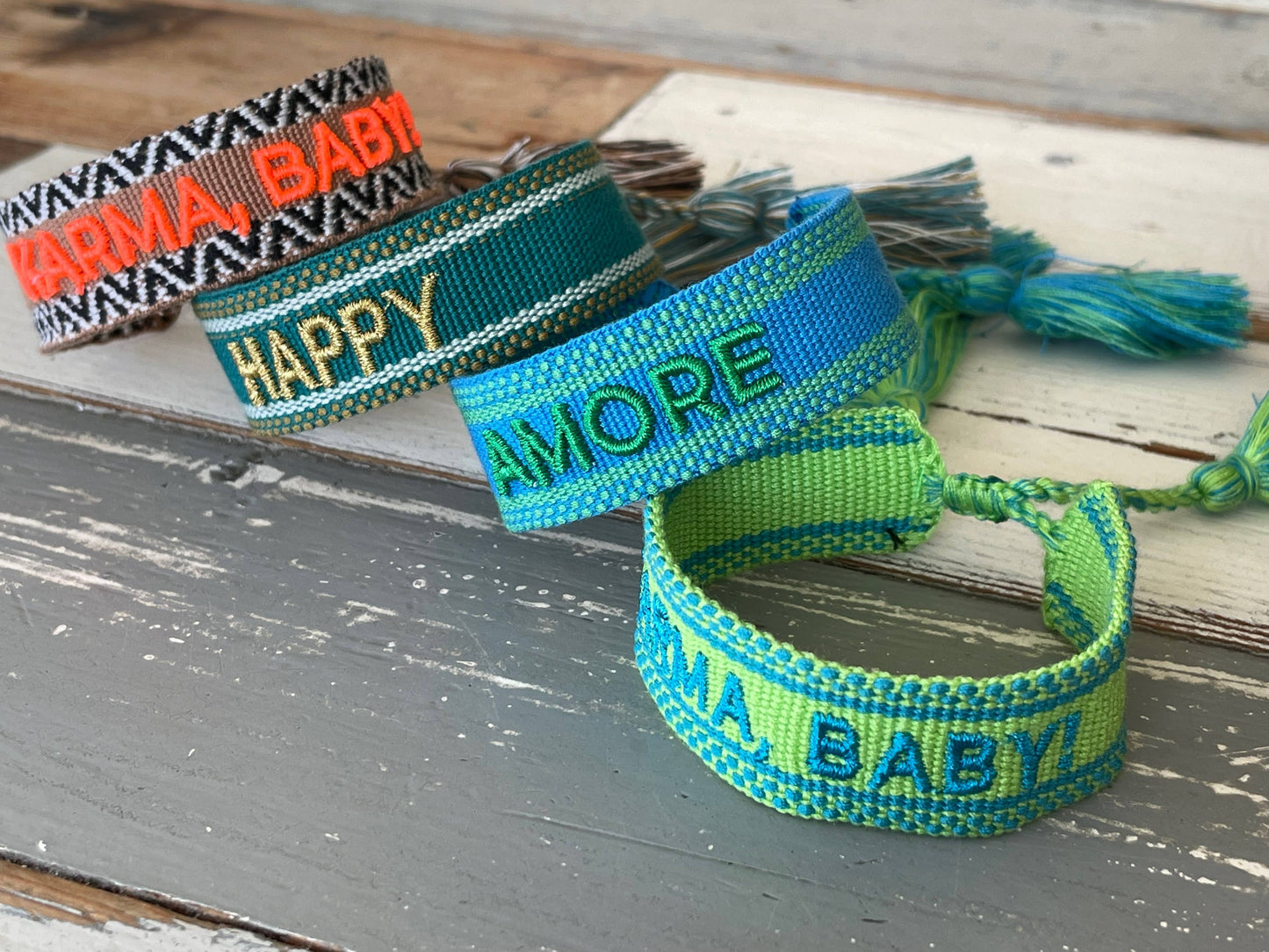 Parsley & Pepper - Karma, baby! armband caramel/ zwart/ wit/ neon oranje