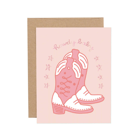 Callie Danielle - Howdy Baby Western Pink wenskaart