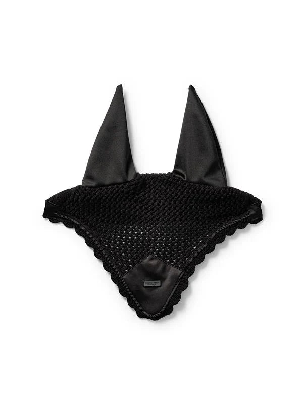 Equestrian Stockholm - Core Collection - Black Ear Bonnet Plain oornetje