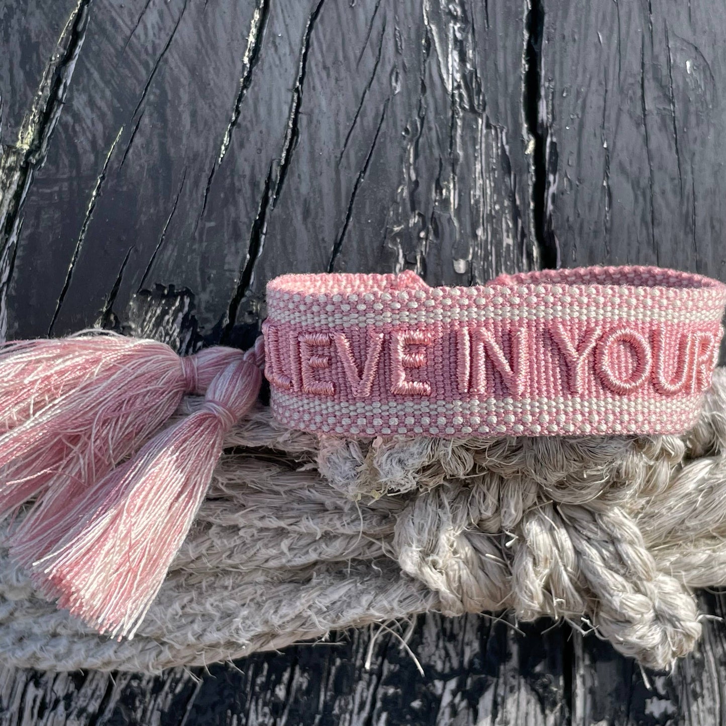 Parsley & Pepper - Believe in yourself armband lichtroze