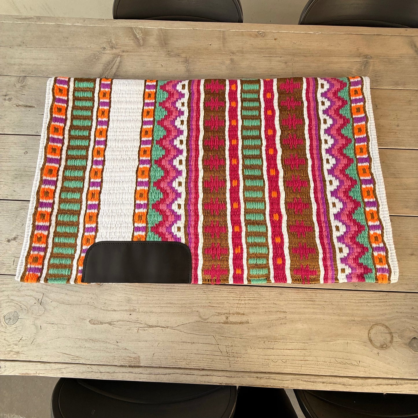 SB003 - Western oversized showblanket A - Wit, oranje, groen, koper, roze