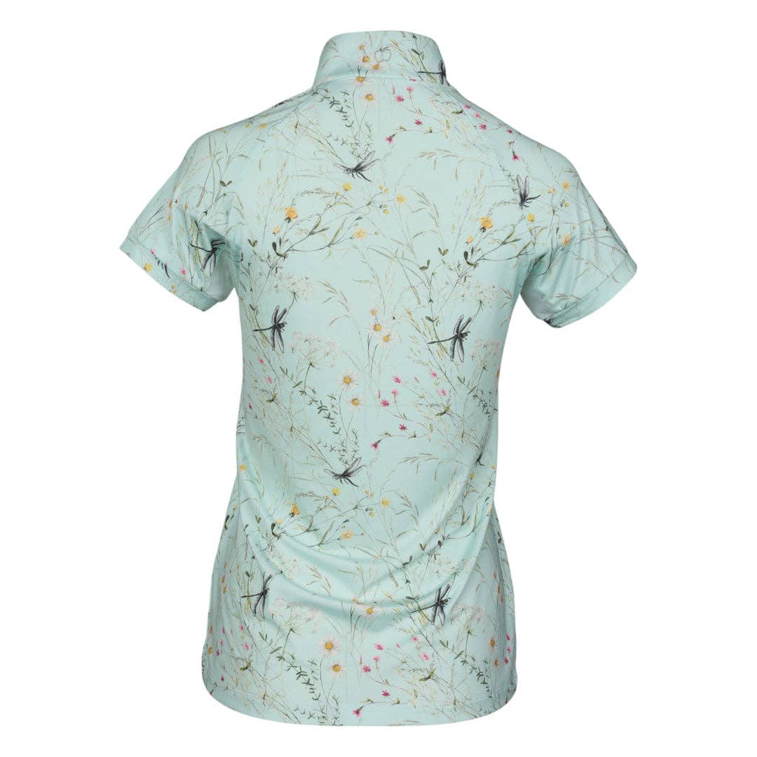 Dapplebay - Dragonfly Meadow Green zip rijshirt korte mouw