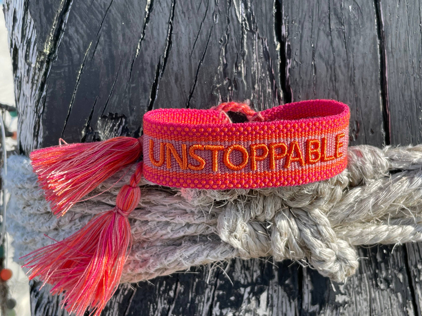 Parsley & pepper - Unstoppable armband roze/ oranje