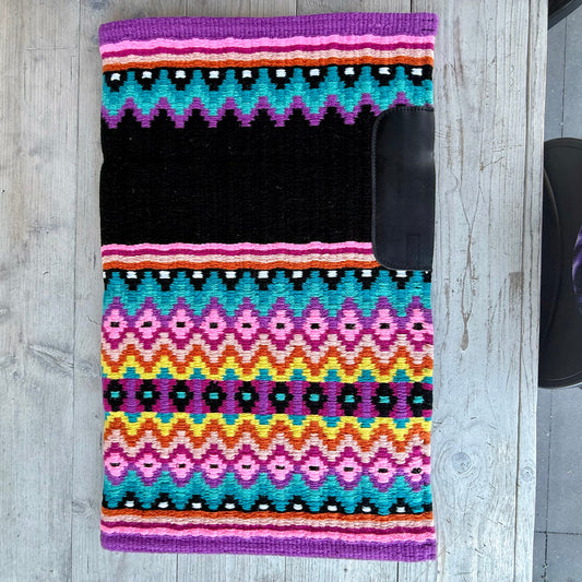 SB071 - Western oversized showblanket A - Zwart, pastel