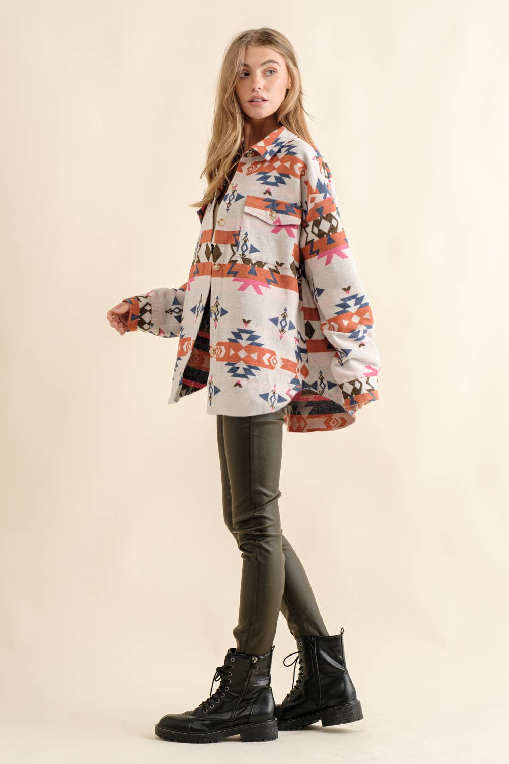 Blue B - Azteeks westernjack blouse van jacquard
