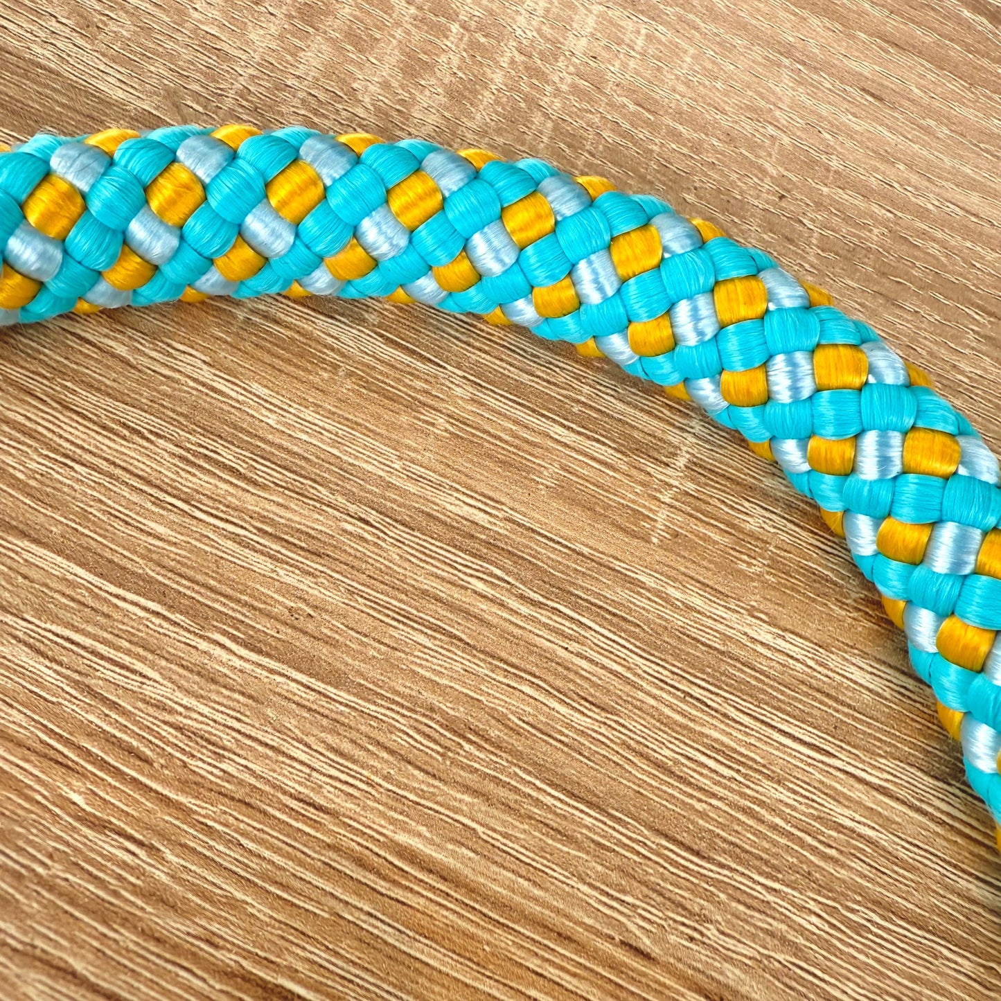 Het Paardenatelier - Touwhalster set halster + halstertouw ‘Summer Vibes’ beige/ turquoise/ geel