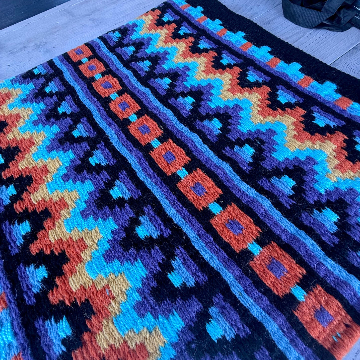 SB070 - Western oversized showblanket A - Zwart, mint, paars, oranje