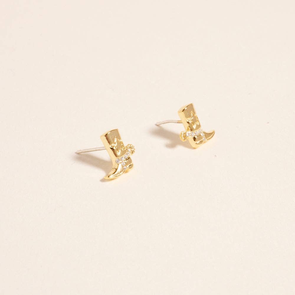 Designature - Goud Gedompelde Cowgirl Westernlaarzen Oorbellen