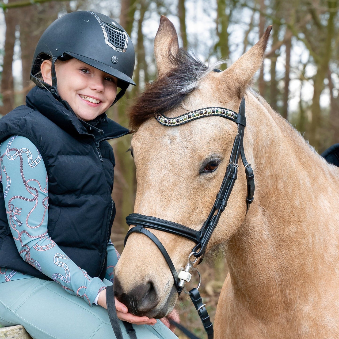 Moeders Mooiste Frontriemen - Deluxe “Bo’s Lucky Browband” Z/H-N/D