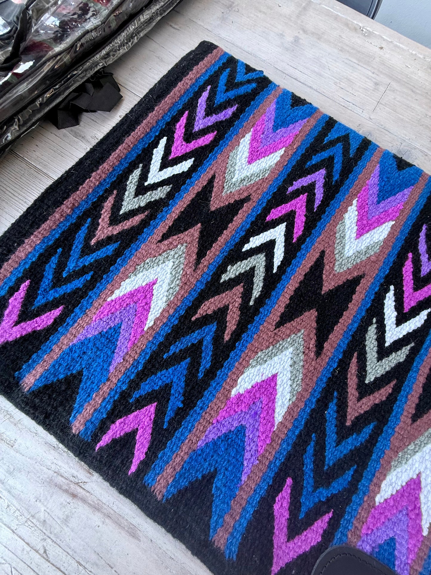 SB062 - Western oversized showblanket A - Zwart, blauw, paars