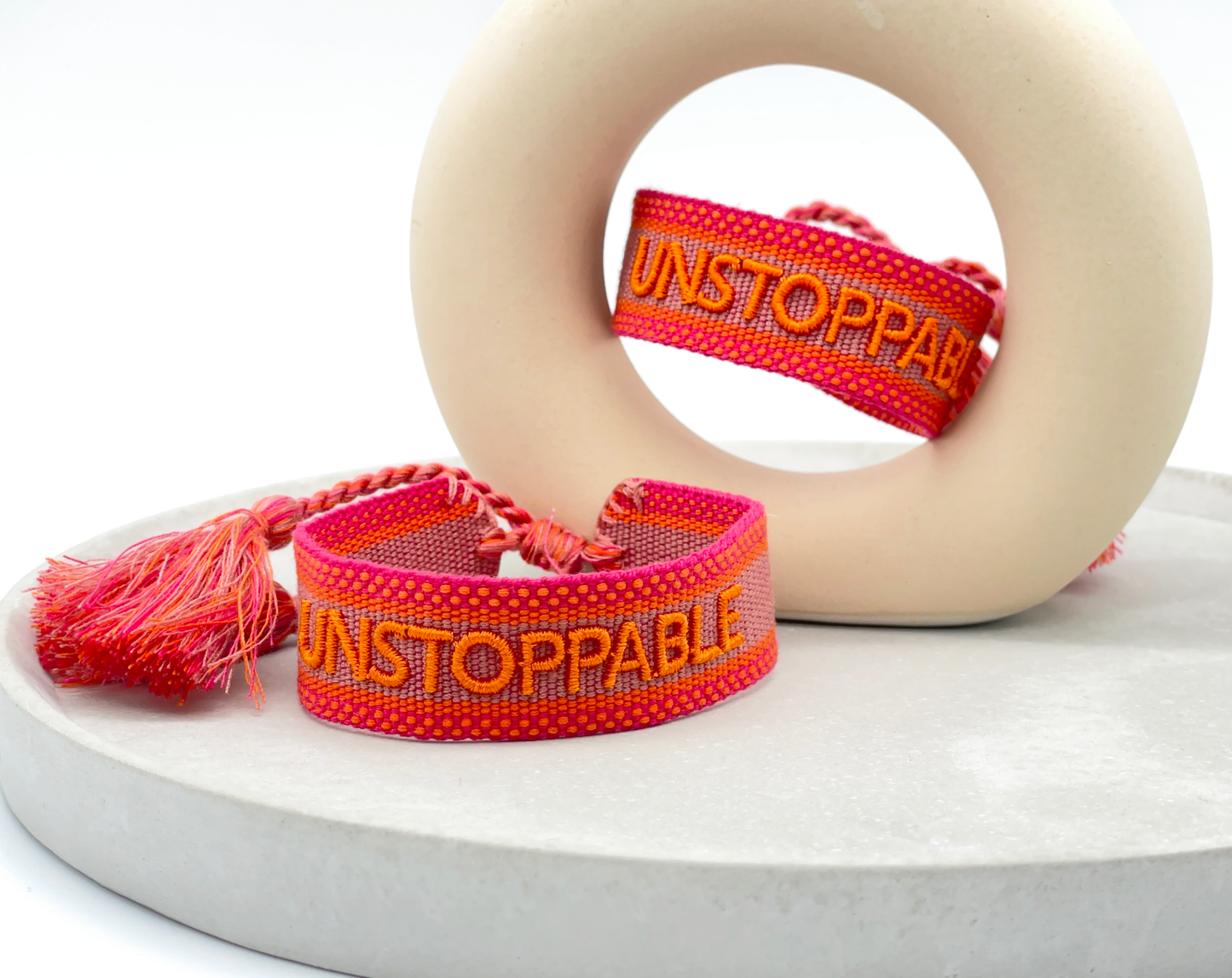 Parsley & pepper - Unstoppable armband roze/ oranje