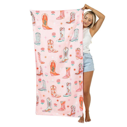 Katydid - Reisformaat Handdoek met Laarzen en Bloemen
