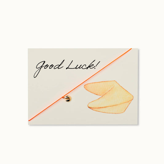 ByVivi - Armband met kaart: Good luck! Gelukskoekje