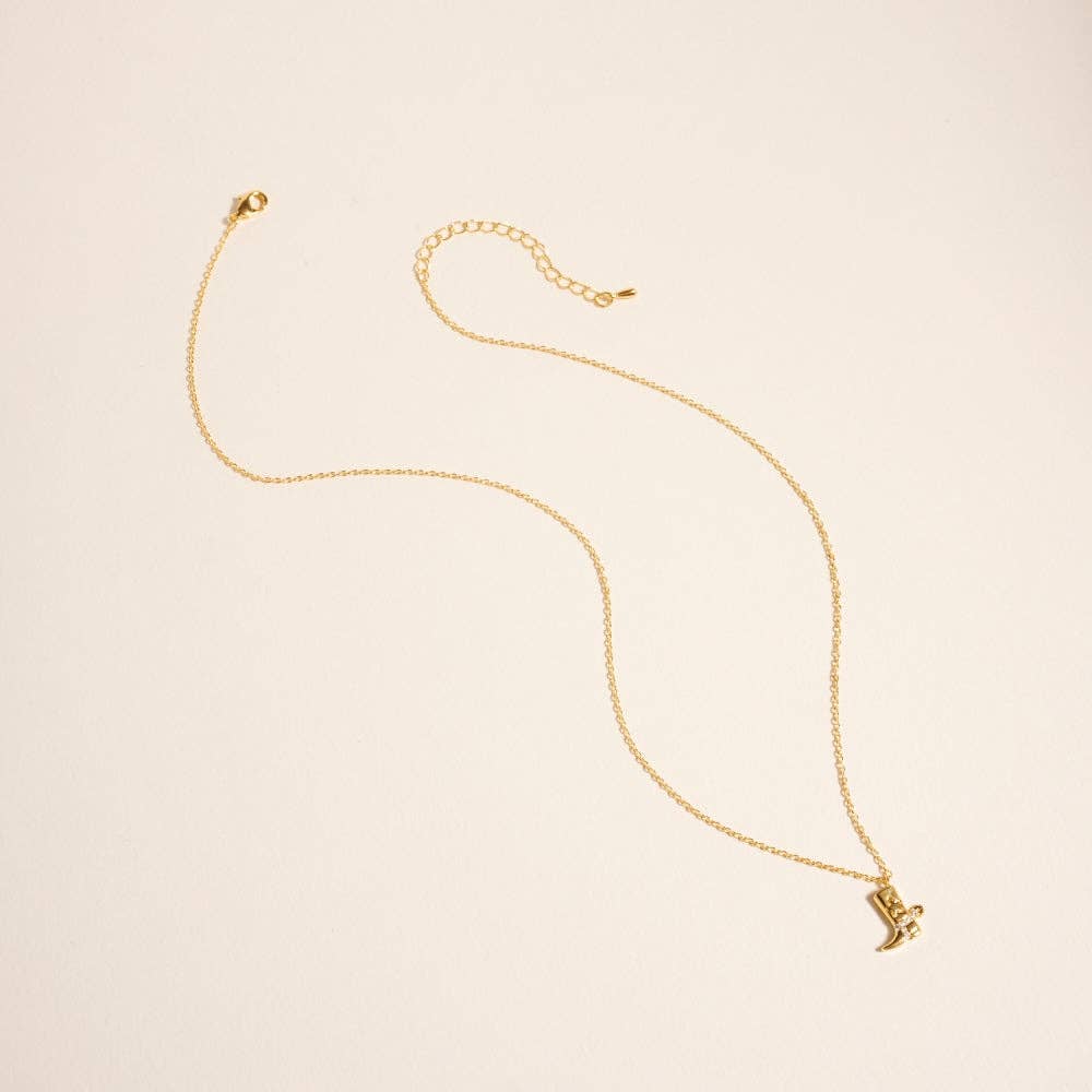 Designature - Goud Vergulde Cowgirl Westernlaarzen Ketting