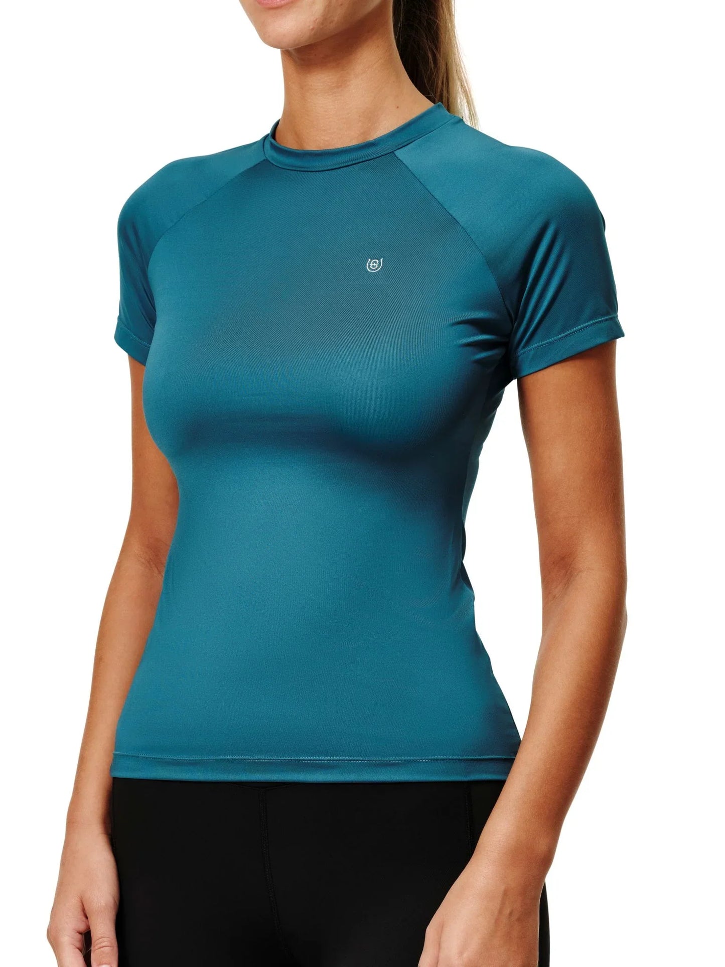 Equestrian Stockholm - FW25 Teal Blue - Dynamic Base Layer Top Short Sleeve rijtop