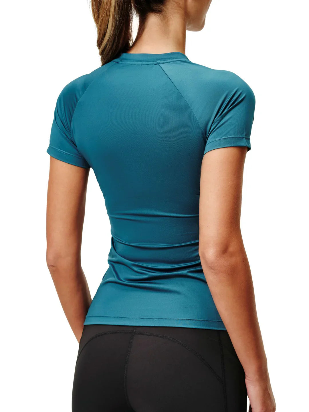 Equestrian Stockholm - FW25 Teal Blue - Dynamic Base Layer Top Short Sleeve rijtop
